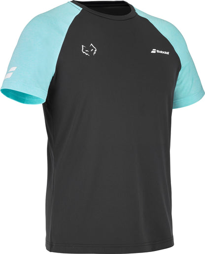 Babolat Crew Neck T-shirt Juan Lebron (Zwart/Lichtblauw)