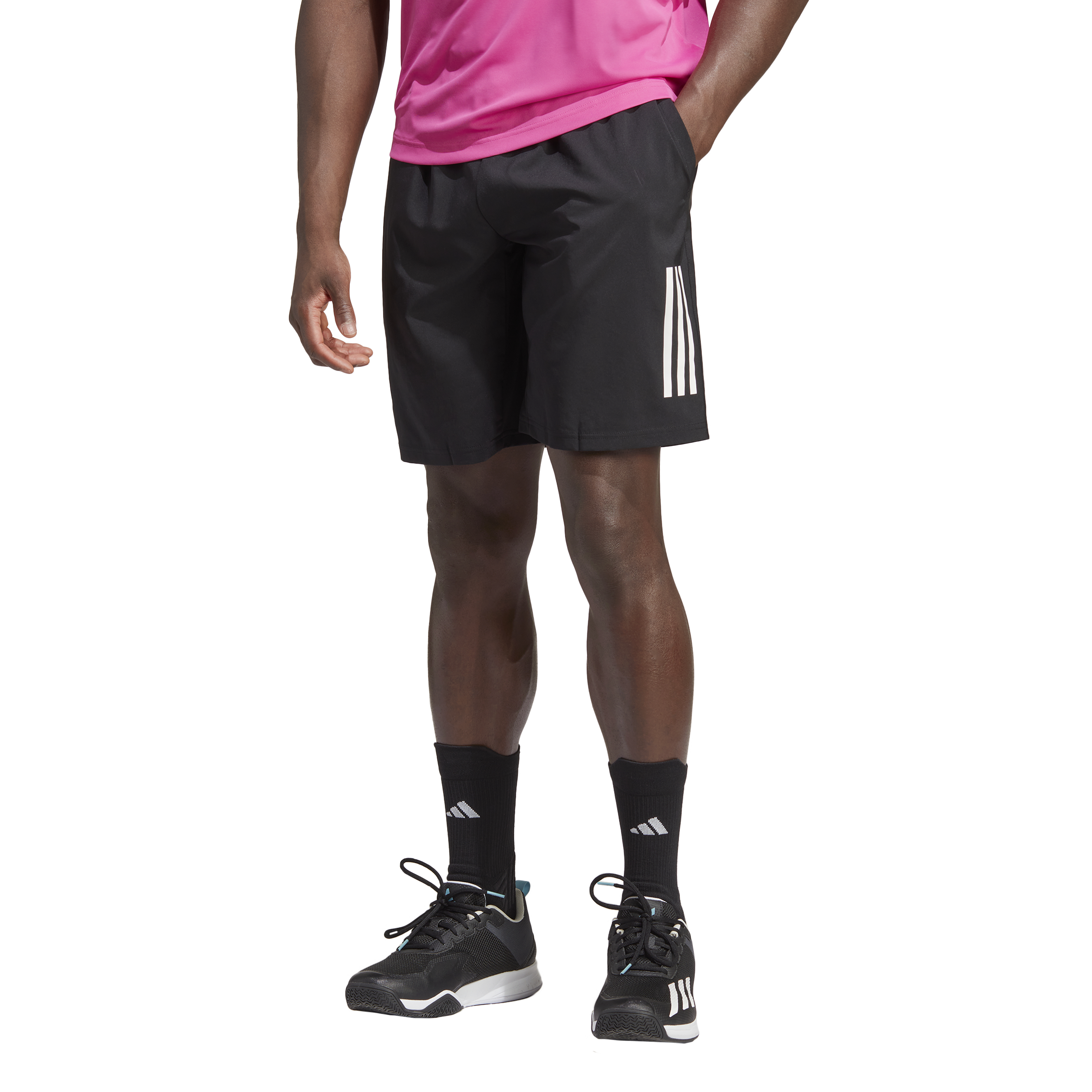 Adidas Club 3-Stripe "9 Shorts (Zwart)