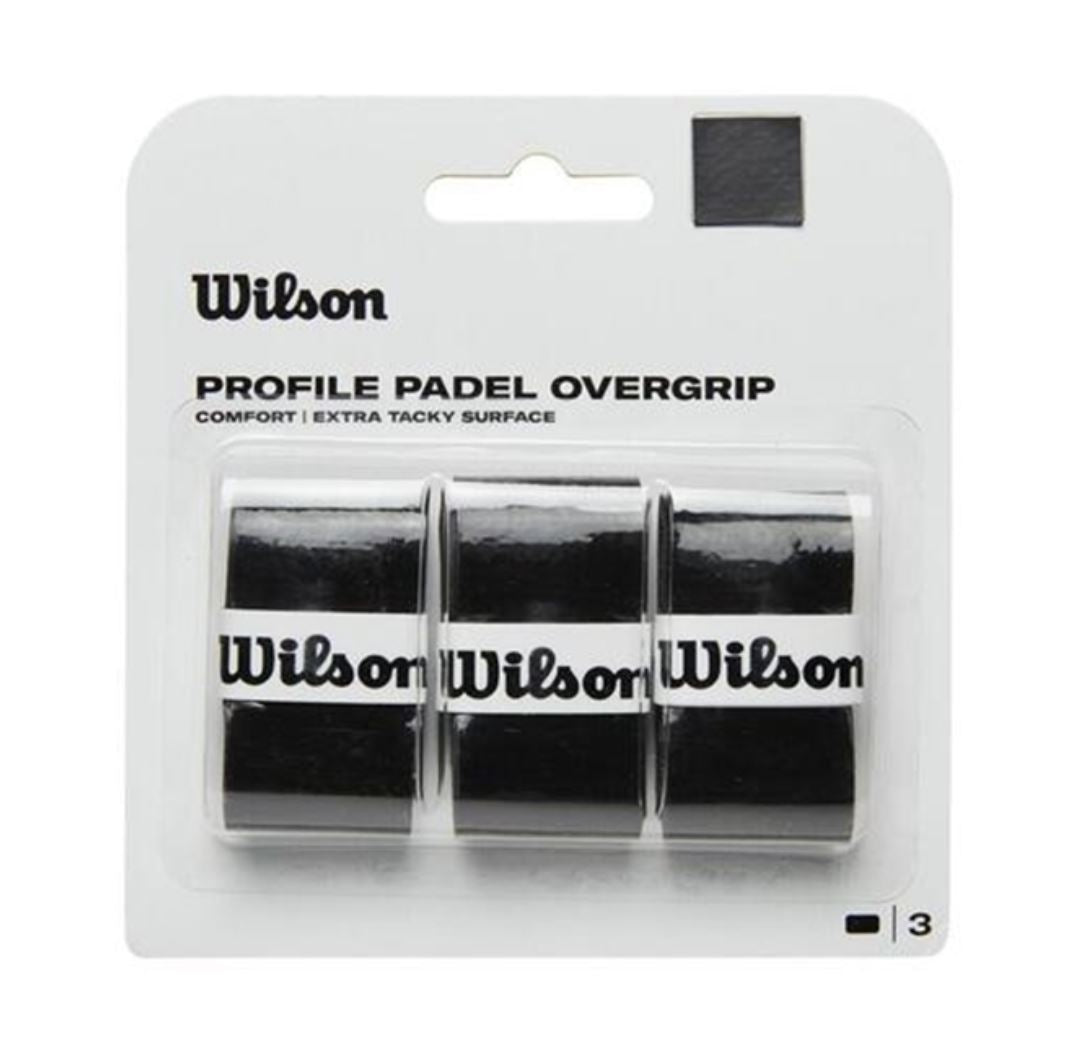 Wilson Profiel Padel Overgrip (3-pack, Zwart)