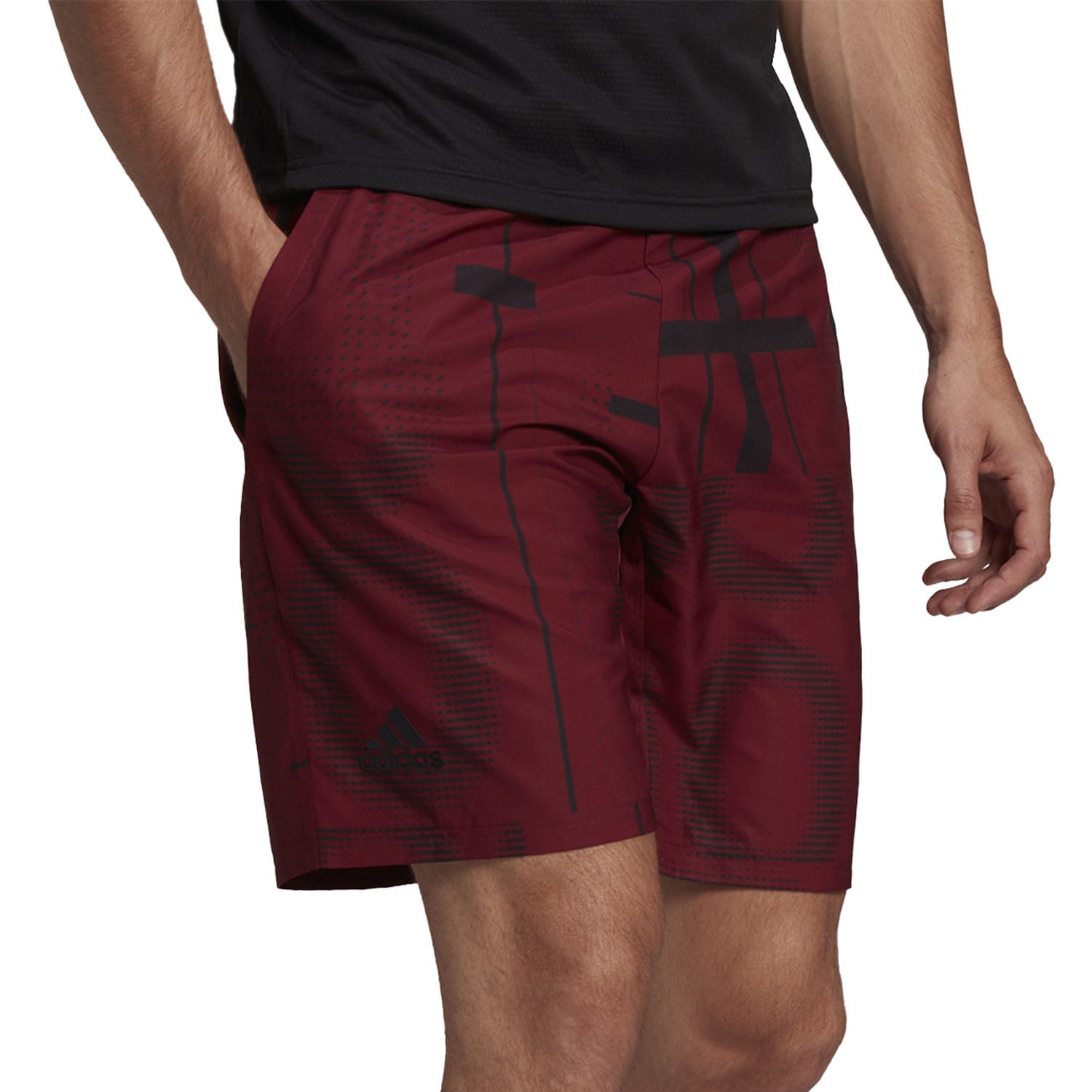 Adidas Club 3-Stripe Shorts (Donkerrood)