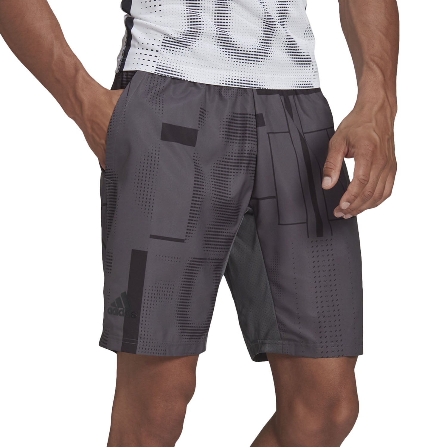 Adidas Club 3-Stripe Shorts (Donkergrijs)