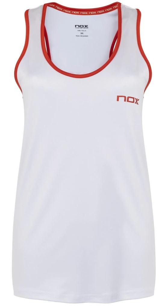 Nox Vrouwen Top (Wit met Rood Logo)