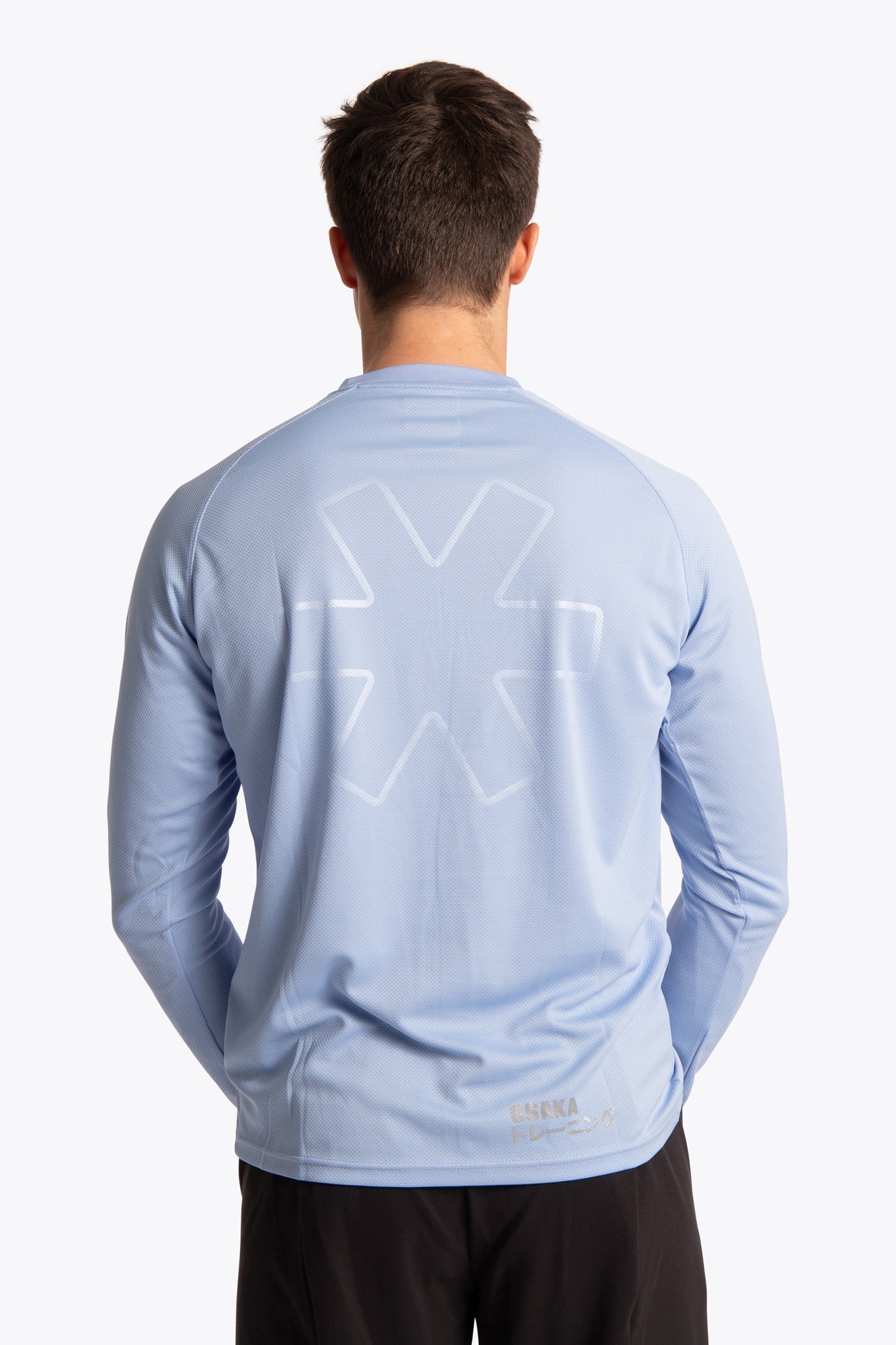 Osaka Mannen Training T-shirt Lange Mouwen (Hemels Blauw)