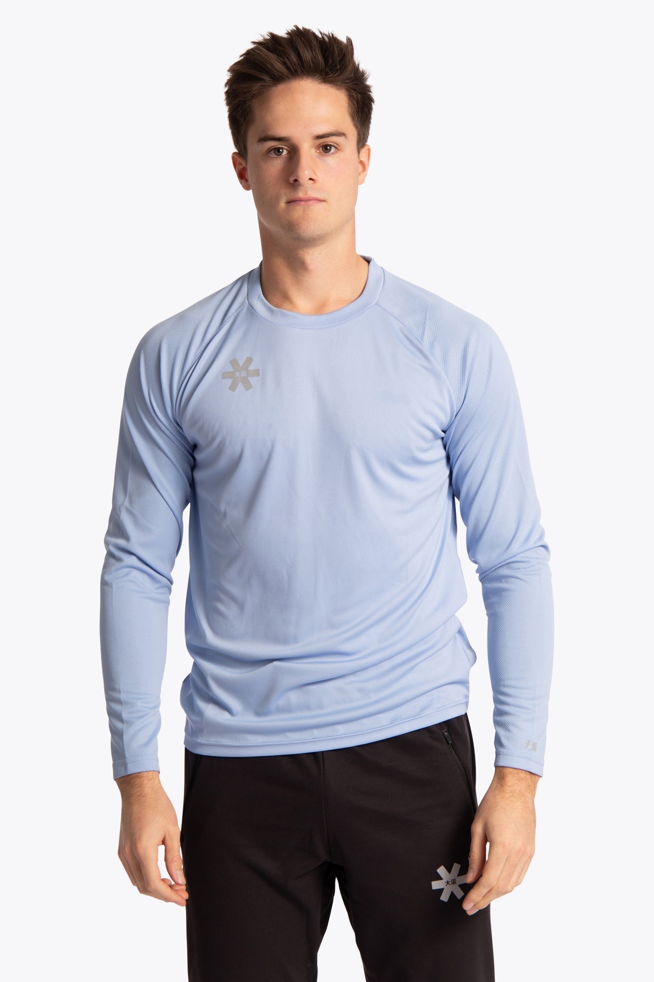 Osaka Mannen Training T-shirt Lange Mouwen (Hemels Blauw)