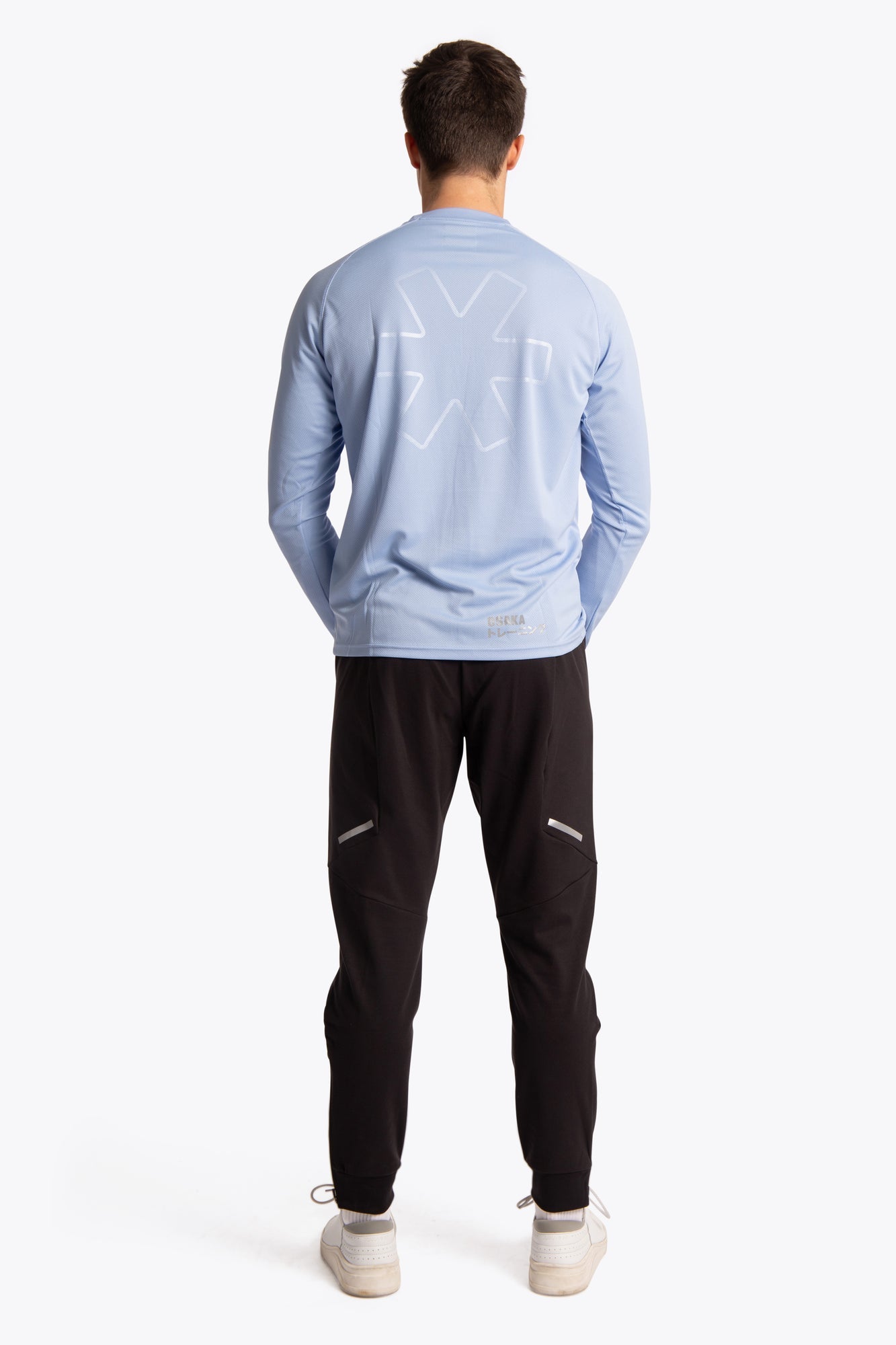 Osaka Mannen Training T-shirt Lange Mouwen (Hemels Blauw)